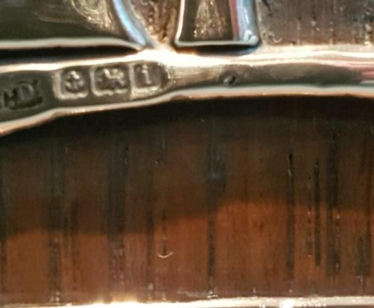 Antique Oak & Silver Mounted Letter Rack - Image 4