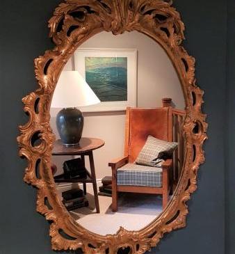 Superb Edwardian Timber Gilt Oval Mirror
