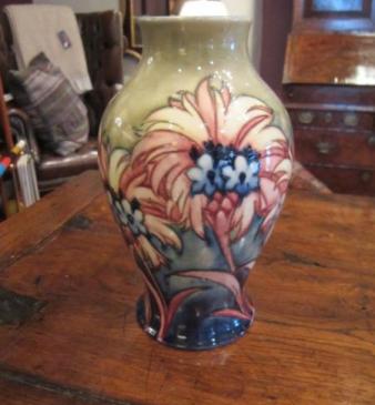 Superb Moorcroft Pink Cornflower Vase
