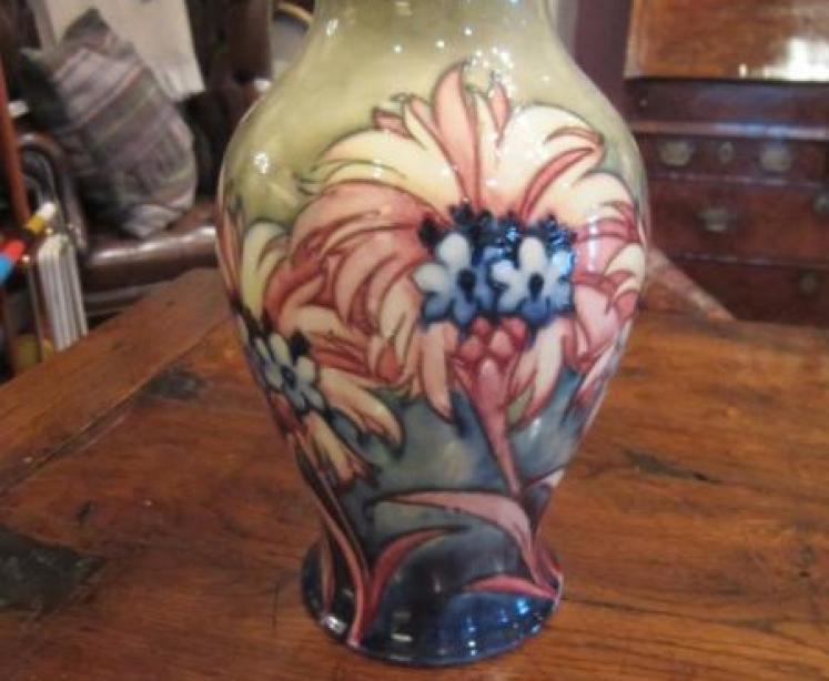 Superb Moorcroft Pink Cornflower Vase - Image 1