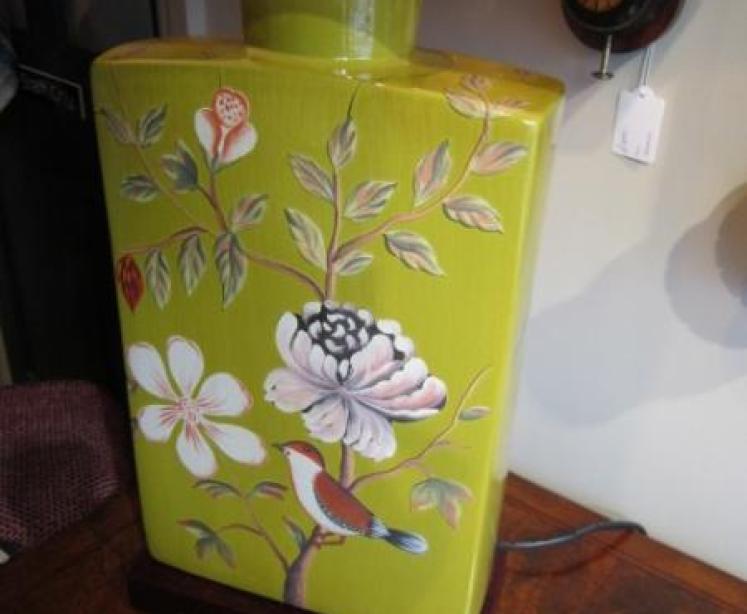 Oriental Birds of Paradise Porcelain Lamp OUT OF STOCK - Image 2