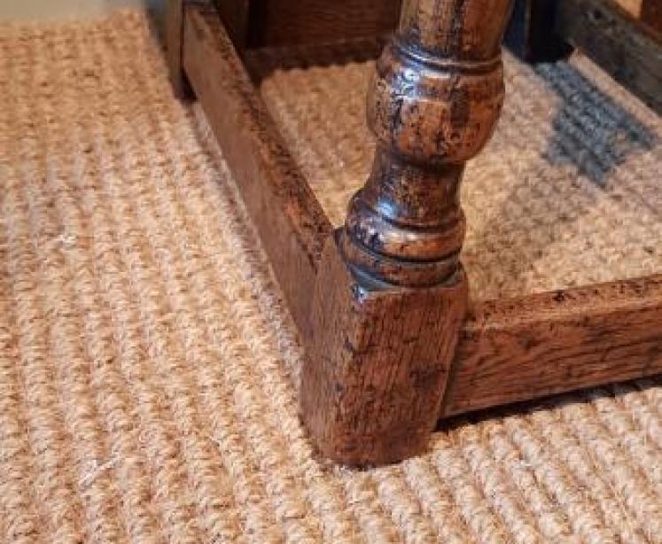 Matching Pair of Antique Oak Joint Stools - Image 6