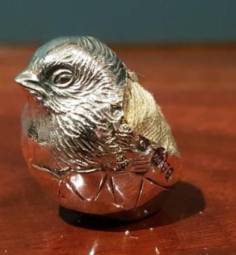 Antique Sampson Morden Silver Chick Pin Cushion