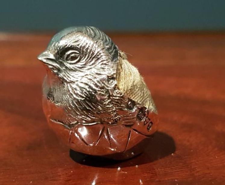 Antique Sampson Morden Silver Chick Pin Cushion - Image 1