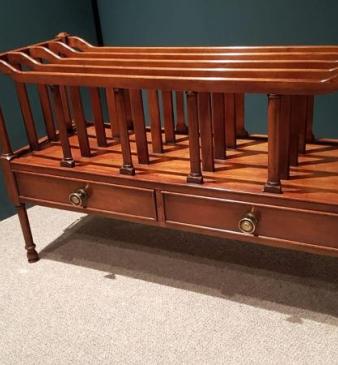 Early Victorian Walnut Folio Canterbury