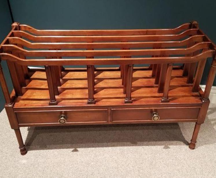 Early Victorian Walnut Folio Canterbury - Image 3