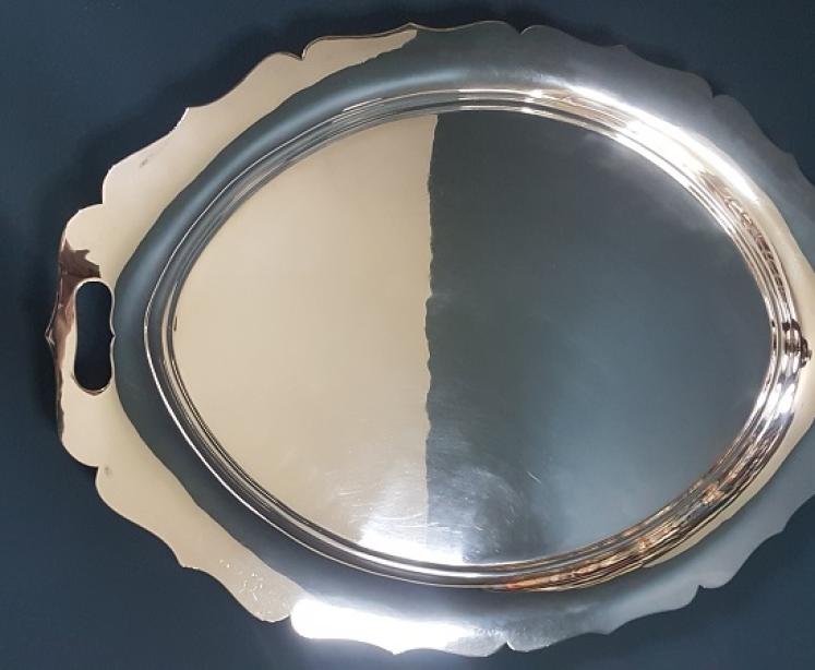 Superb Large Victorian Solid Silver Tray - Image 1