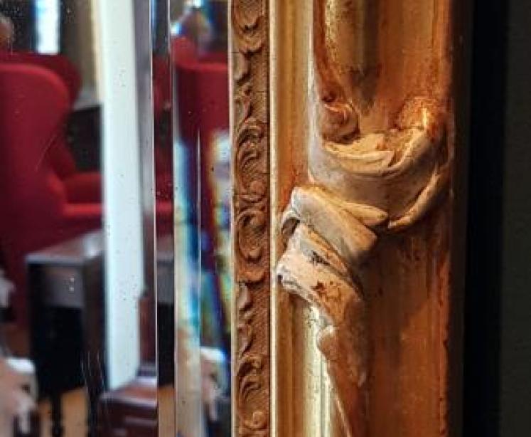 Large Mid Victorian Timber Gilt Mirror - Image 7