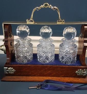Victorian Betjamann's Three Bottle Liqueur Tantalus
