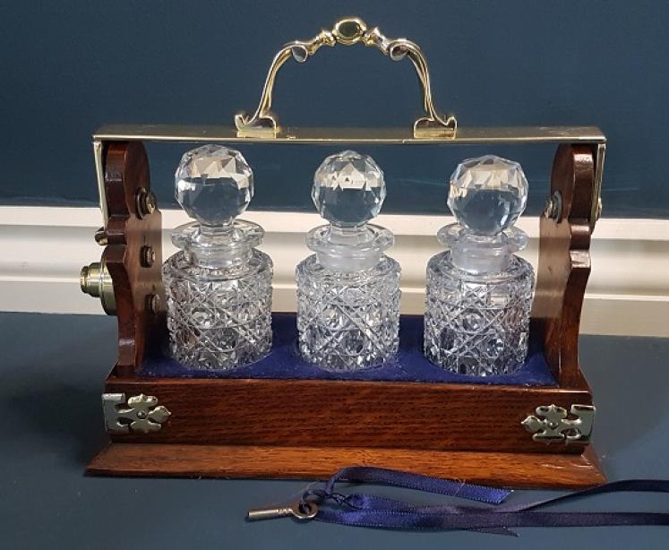 Victorian Betjamann's Three Bottle Liqueur Tantalus - Image 1