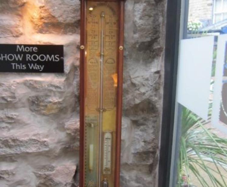 Original Victorian Polished Oak Admiral Fitzroy Barometer - Image 1