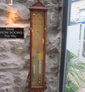 Original Victorian Polished Oak Admiral Fitzroy Barometer