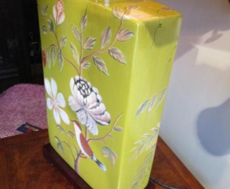 Oriental Birds of Paradise Porcelain Lamp OUT OF STOCK - Image 3
