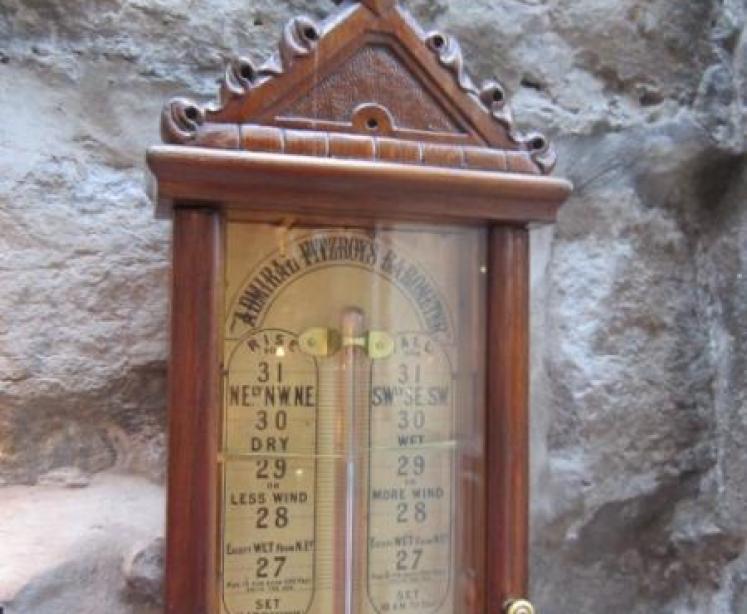 Original Victorian Polished Oak Admiral Fitzroy Barometer - Image 2