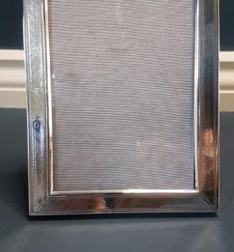 Edwardian Engine Turned Silver Photo Frame