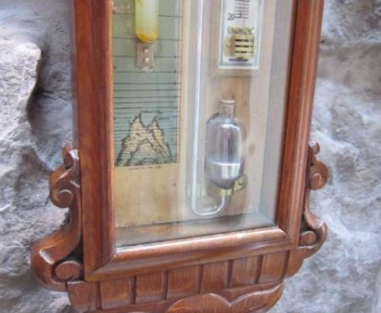 Original Victorian Polished Oak Admiral Fitzroy Barometer - Image 3