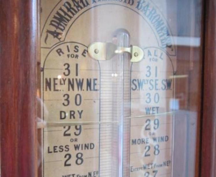 Original Victorian Polished Oak Admiral Fitzroy Barometer - Image 4