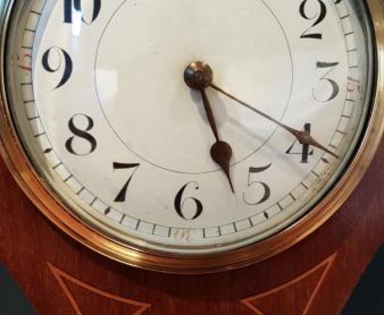 Superb Edwardian Inlaid Rare Shaped Mantel Clock - Image 2