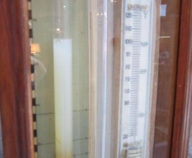 Original Victorian Polished Oak Admiral Fitzroy Barometer - Image 5