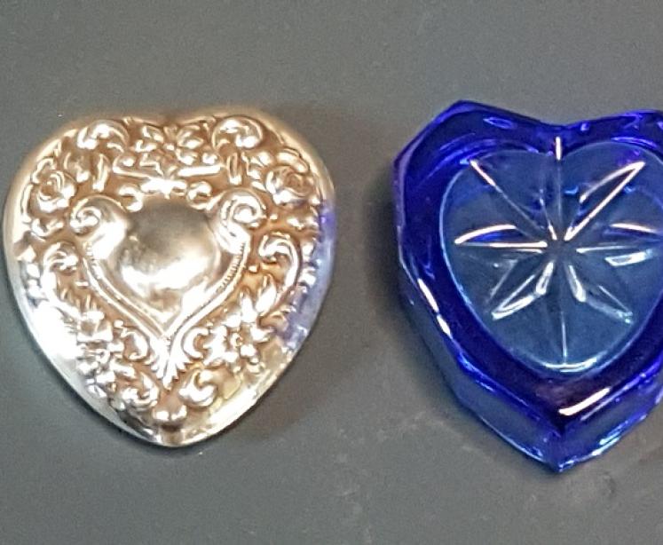 Silver and Bristol Blue Heart Shaped Box - Image 7