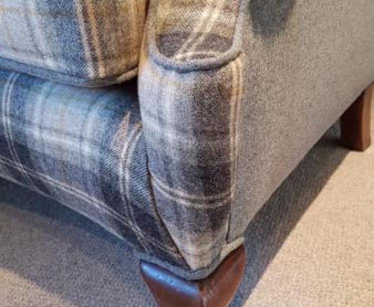 Antique Wing Back Arm Chair in Abraham Moon Fabric - Image 4