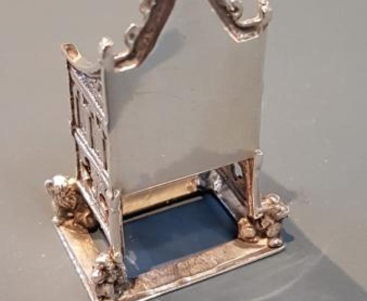 King Edward VII Silver Coronation Commemorative Throne - Image 3