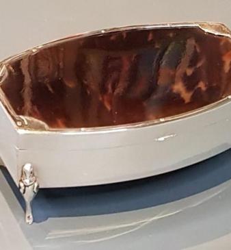 Antique Silver & Tortoiseshell Jewel Box