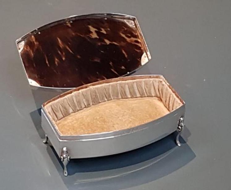 Antique Silver & Tortoiseshell Jewel Box - Image 2