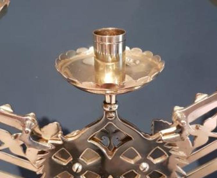Superb Large Pair of Adjustable Church Candelabra  - Image 6