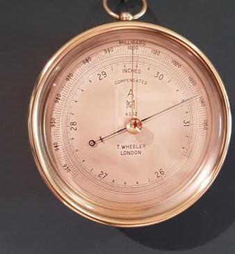 Victorian Brass Cased Marine Barometer