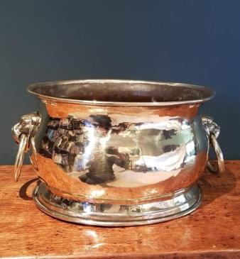 Antique Victorian Solid Brass Planter
