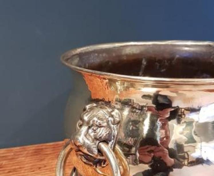 Antique Victorian Solid Brass Planter - Image 2