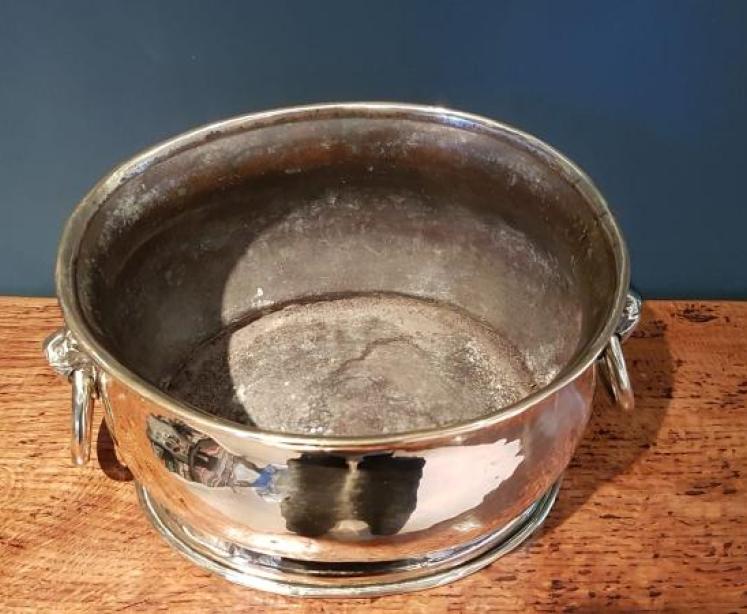 Antique Victorian Solid Brass Planter - Image 3