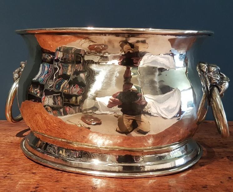 Antique Victorian Solid Brass Planter - Image 5