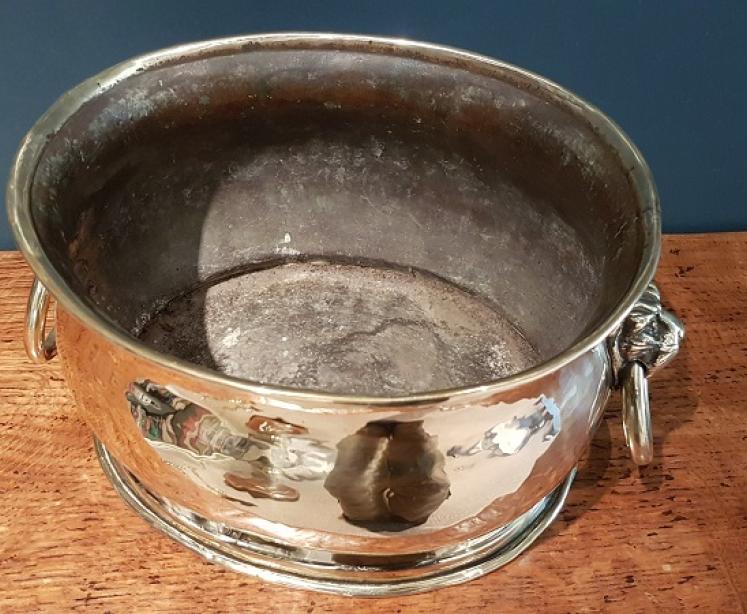 Antique Victorian Solid Brass Planter - Image 6