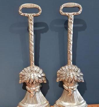 Pair of Victorian Cast Brass Wheatsheaf Door Stops