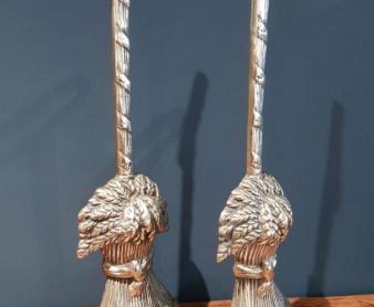 Pair of Victorian Cast Brass Wheatsheaf Door Stops - Image 2