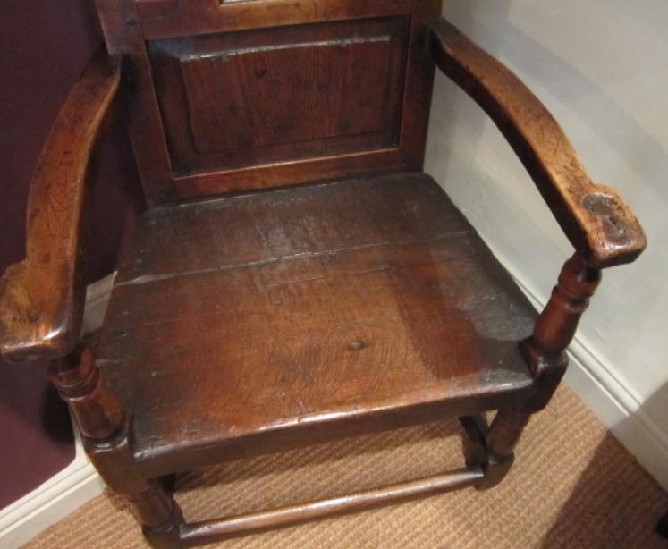 Unusual Early 18th Century Oak Wainscot Armchair - Image 2
