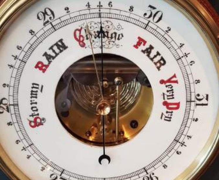 Fine Quality Antique Carved Oak Banjo Barometer  - Image 4