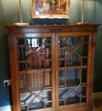 Victorian Walnut Glazed Bookcase
