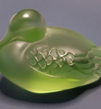 Lalique Green Sitting Duck
