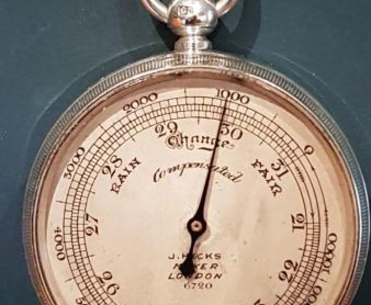 Antique Edwardian Silver Pocket Barometer - Image 1