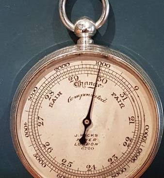 Antique Edwardian Silver Pocket Barometer