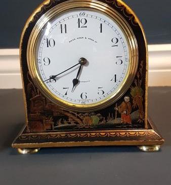 Antique Chinoiserie 8 Day Paris Made Mantel Clock