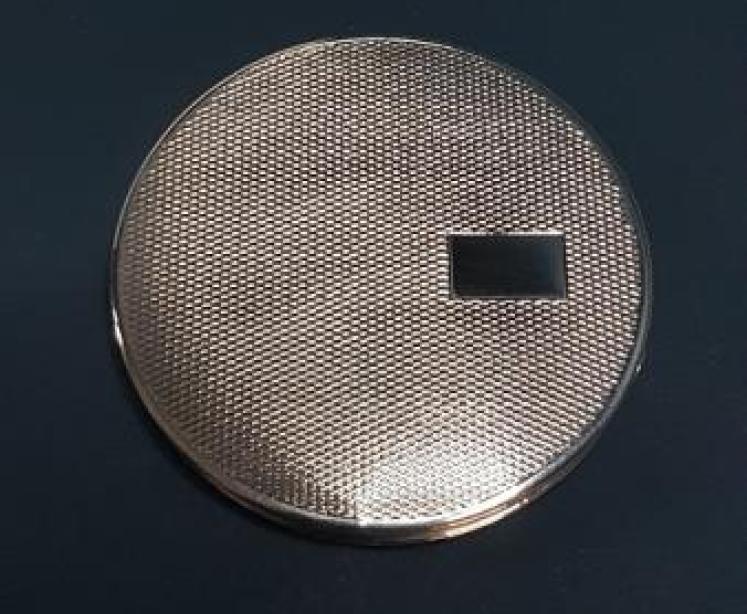 George V Period Silver Engine Turned Compact - Image 1