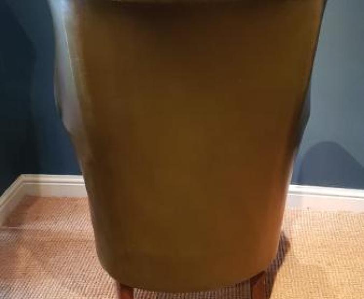 Early Victorian Leather Barrel Back Arm Chair - Image 4