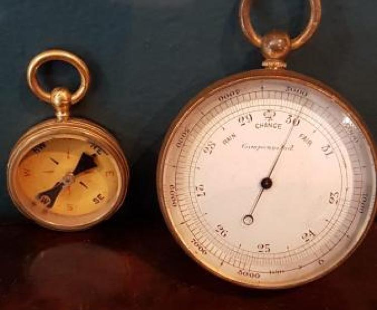 Victorian Pocket Barometer and Compass Set - Image 3
