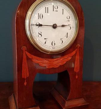 Fine Quality Inlaid Mahogany Mantle Clock