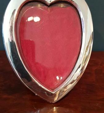 Victorian Silver Heart Shaped Photo Frame