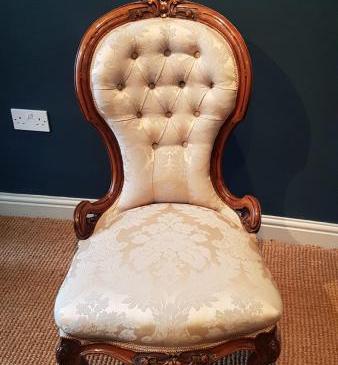 Victorian Carved Walnut Framed Chair